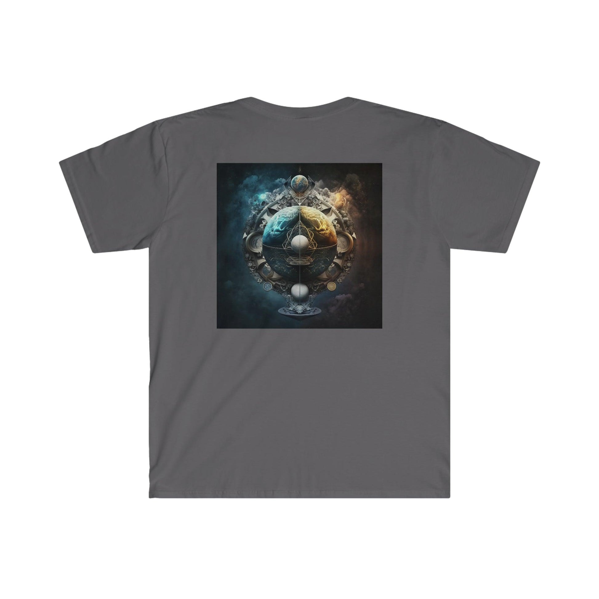 Symmetry of Worlds : Embrace the Perfect Balance of Order and Chaos - Visionary Psychedelic Ai Art Men's and Women's Unisex Soft Style T-Shirt for Festival and Street Wear - Alchemystics.org