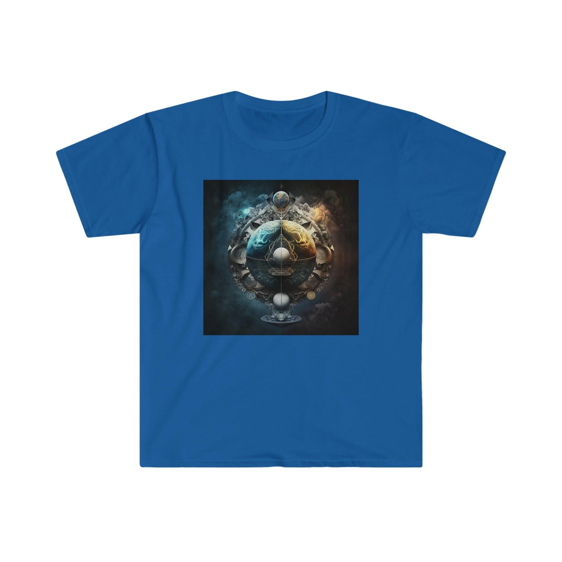 Symmetry of Worlds : Embrace the Perfect Balance of Order and Chaos - Visionary Psychedelic Ai Art Men's and Women's Unisex Soft Style T-Shirt for Festival and Street Wear - Alchemystics.org