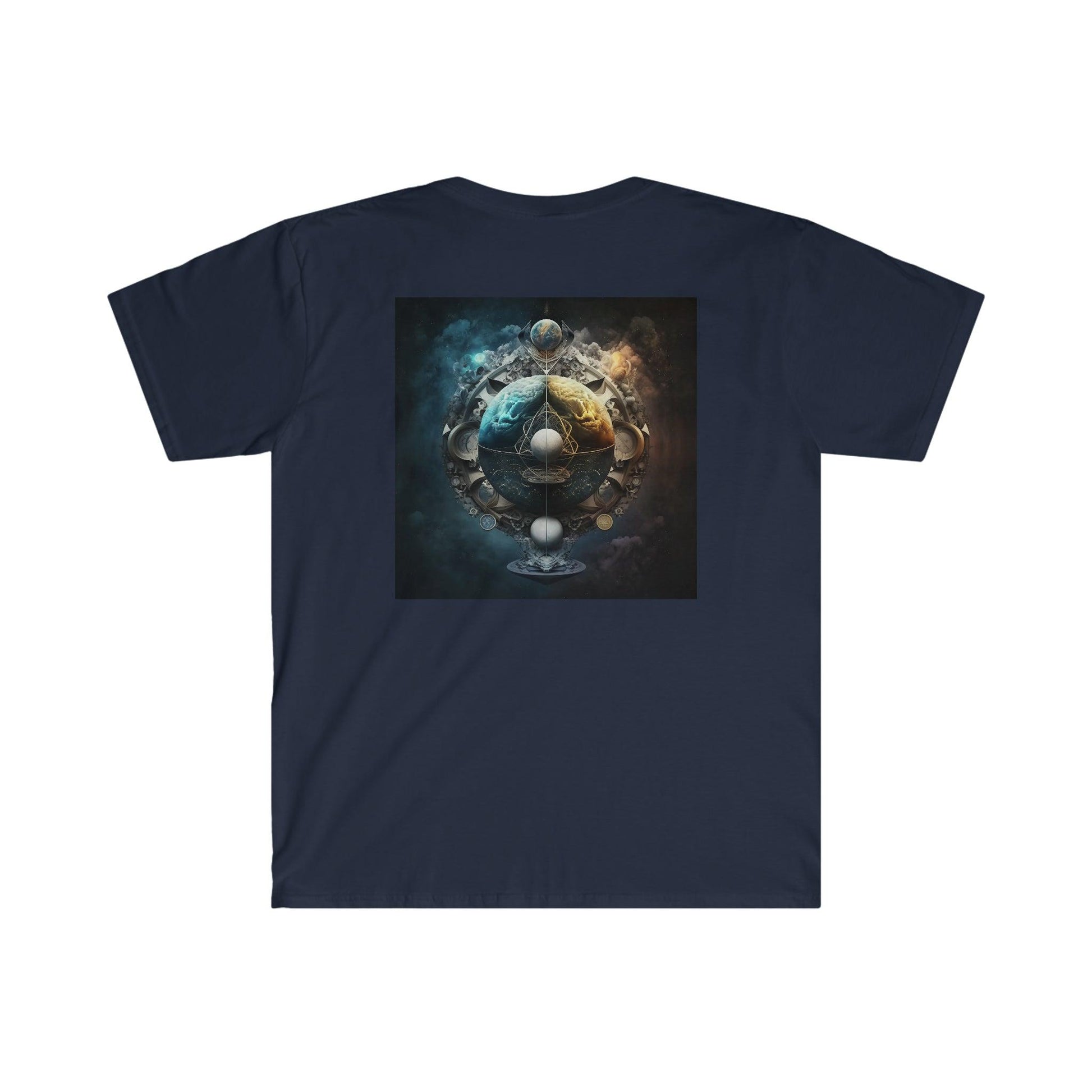 Symmetry of Worlds : Embrace the Perfect Balance of Order and Chaos - Visionary Psychedelic Ai Art Men's and Women's Unisex Soft Style T-Shirt for Festival and Street Wear - Alchemystics.org