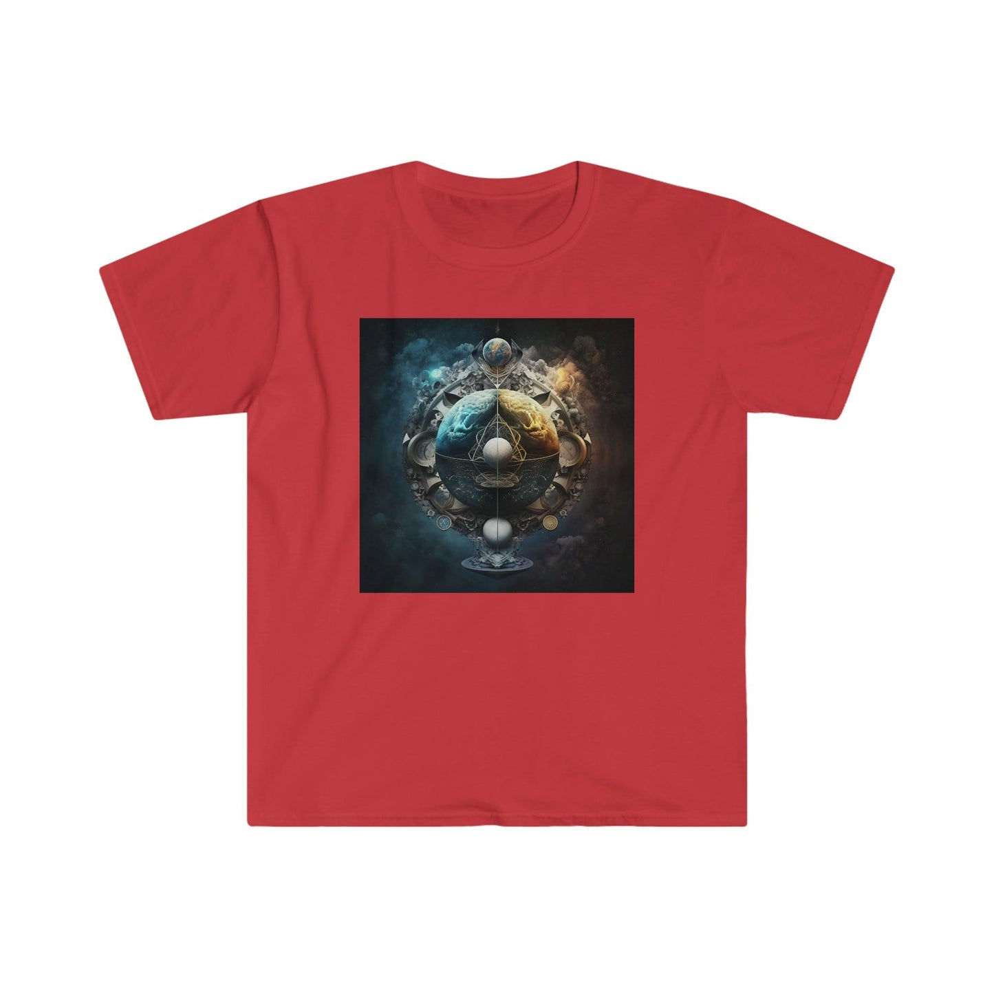 Symmetry of Worlds : Embrace the Perfect Balance of Order and Chaos - Visionary Psychedelic Ai Art Men's and Women's Unisex Soft Style T-Shirt for Festival and Street Wear - Alchemystics.org