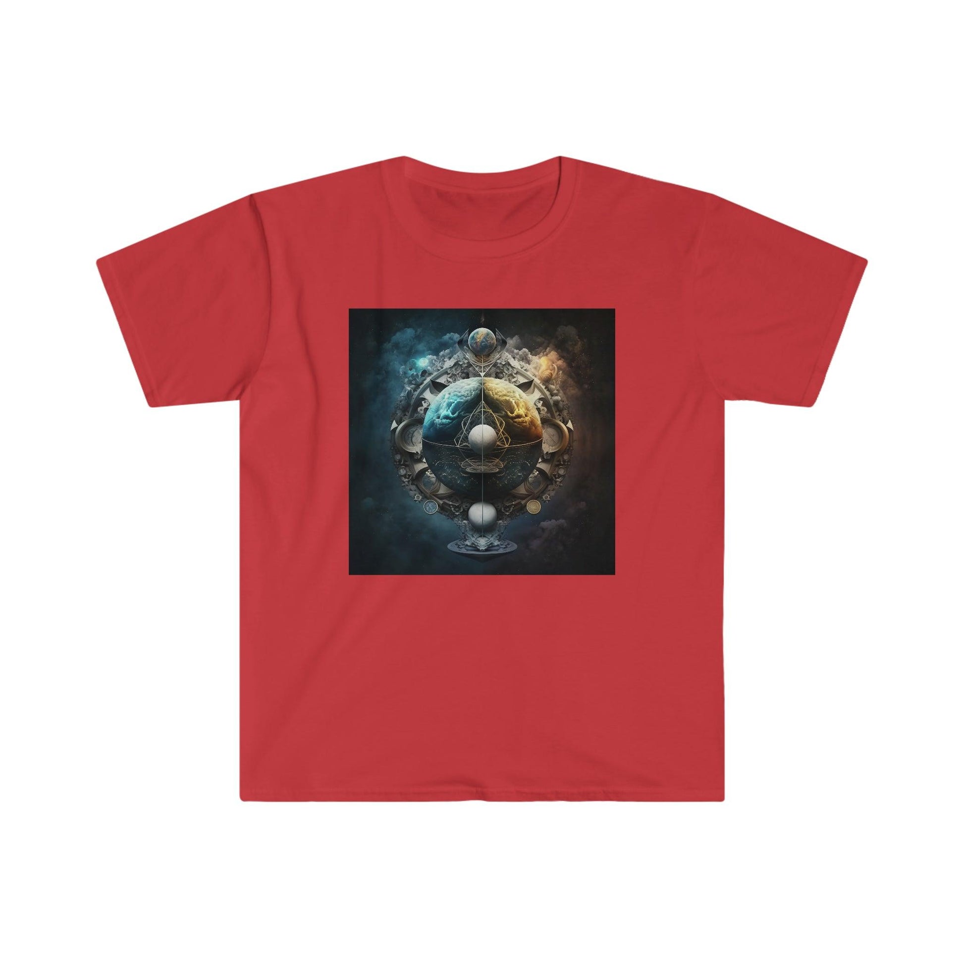 Symmetry of Worlds : Embrace the Perfect Balance of Order and Chaos - Visionary Psychedelic Ai Art Men's and Women's Unisex Soft Style T-Shirt for Festival and Street Wear - Alchemystics.org