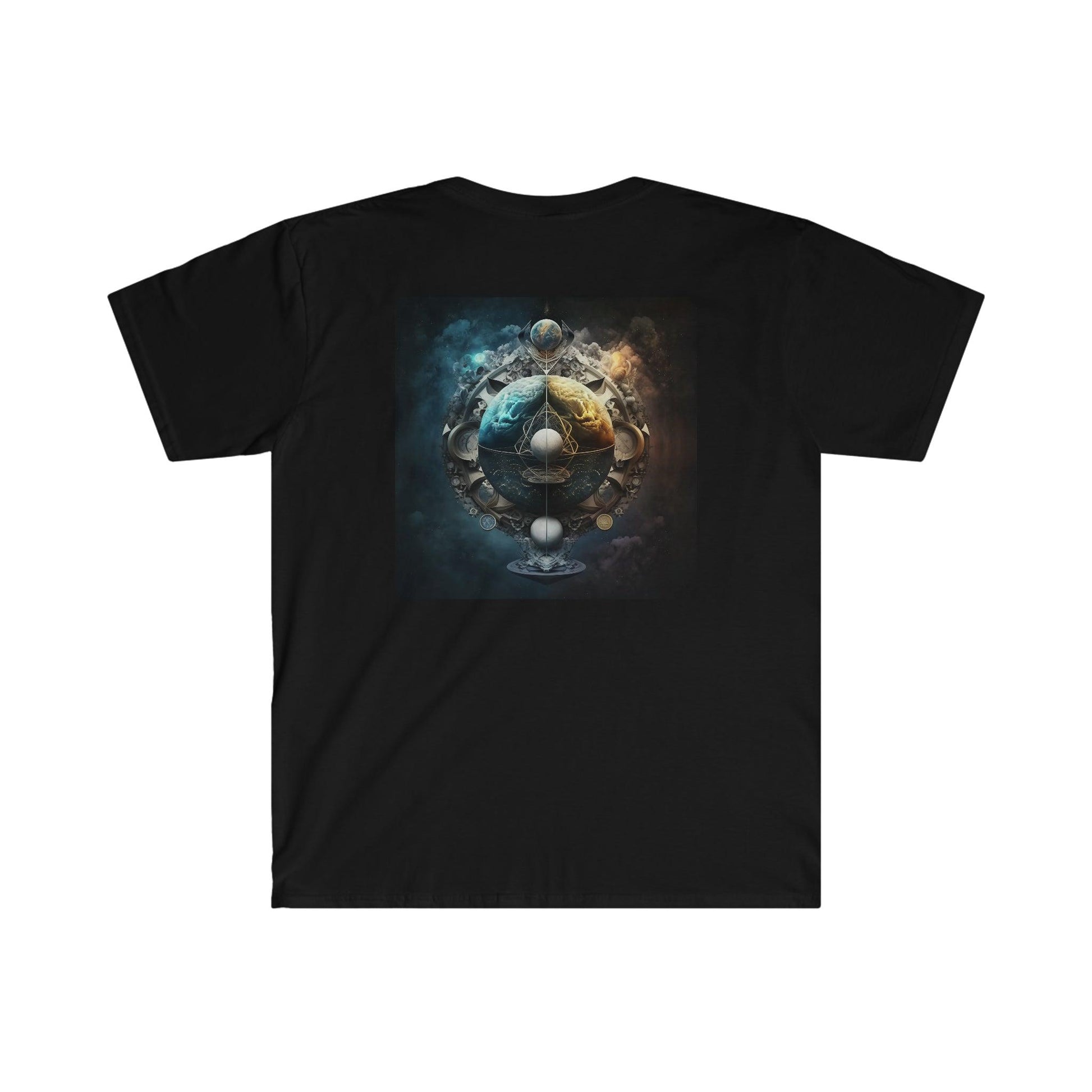 Symmetry of Worlds : Embrace the Perfect Balance of Order and Chaos - Visionary Psychedelic Ai Art Men's and Women's Unisex Soft Style T-Shirt for Festival and Street Wear - Alchemystics.org