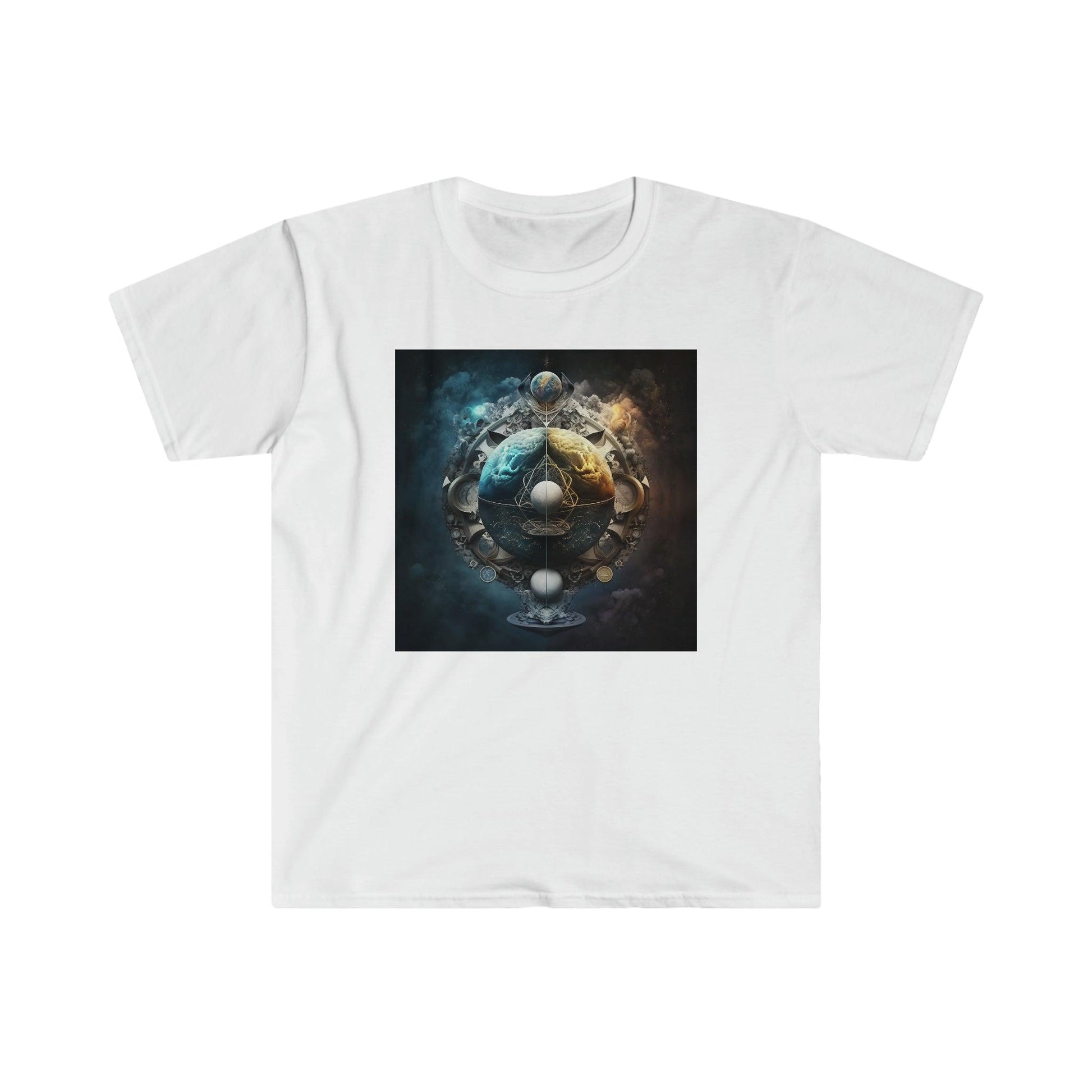 Symmetry of Worlds : Embrace the Perfect Balance of Order and Chaos - Visionary Psychedelic Ai Art Men's and Women's Unisex Soft Style T-Shirt for Festival and Street Wear - Alchemystics.org