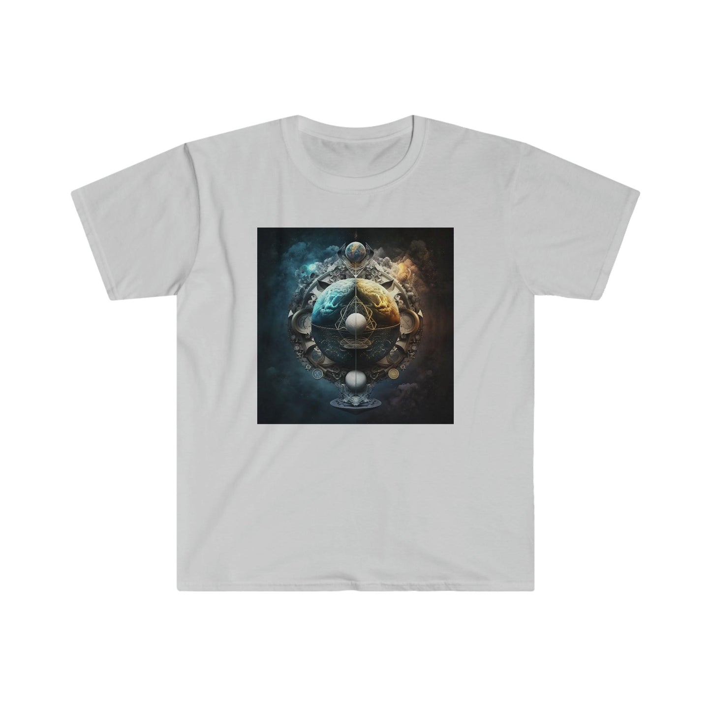 Symmetry of Worlds : Embrace the Perfect Balance of Order and Chaos - Visionary Psychedelic Ai Art Men's and Women's Unisex Soft Style T-Shirt for Festival and Street Wear - Alchemystics.org