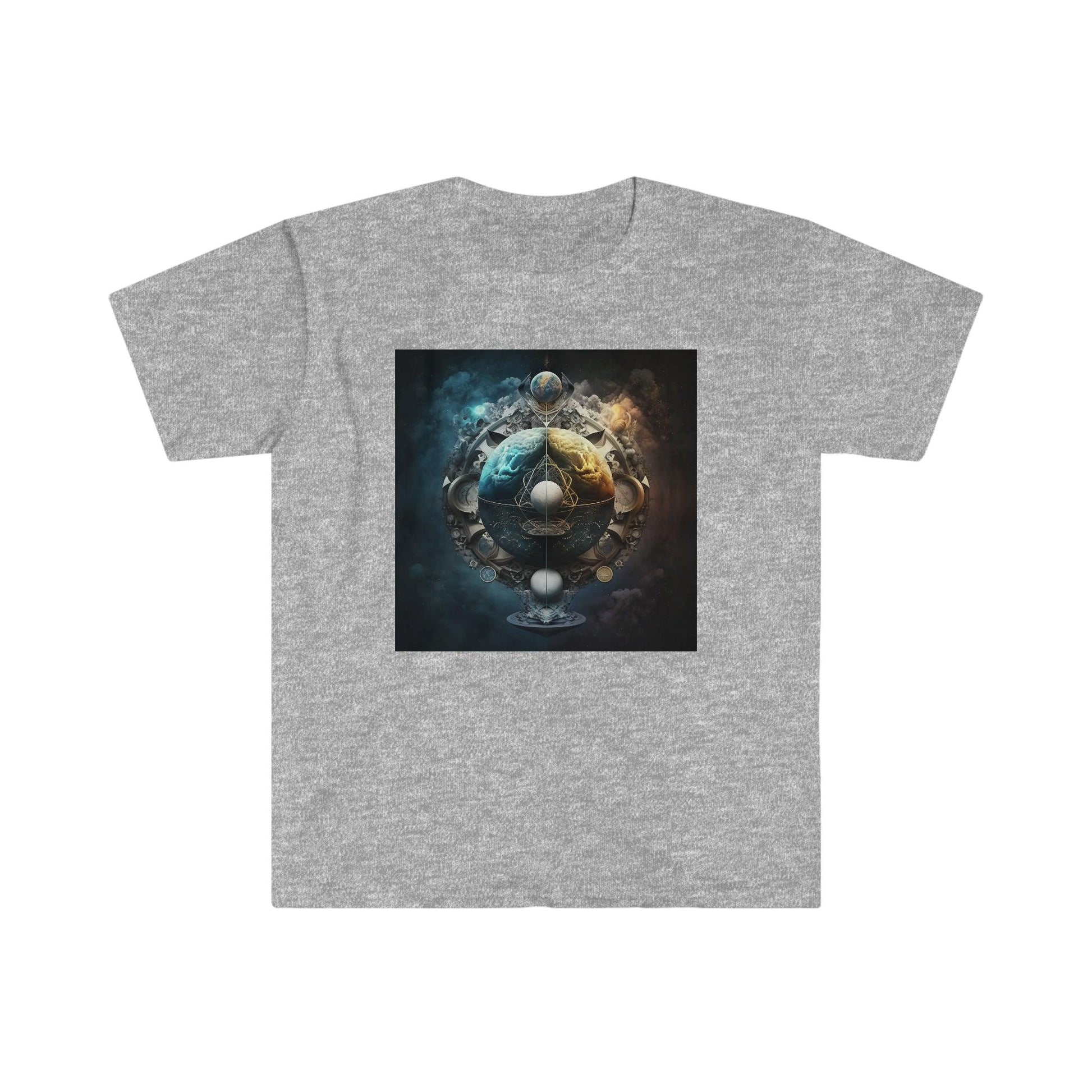 Symmetry of Worlds : Embrace the Perfect Balance of Order and Chaos - Visionary Psychedelic Ai Art Men's and Women's Unisex Soft Style T-Shirt for Festival and Street Wear - Alchemystics.org