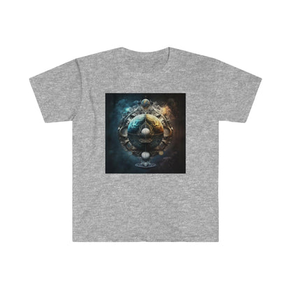 Symmetry of Worlds : Embrace the Perfect Balance of Order and Chaos - Visionary Psychedelic Ai Art Men's and Women's Unisex Soft Style T-Shirt for Festival and Street Wear - Alchemystics.org
