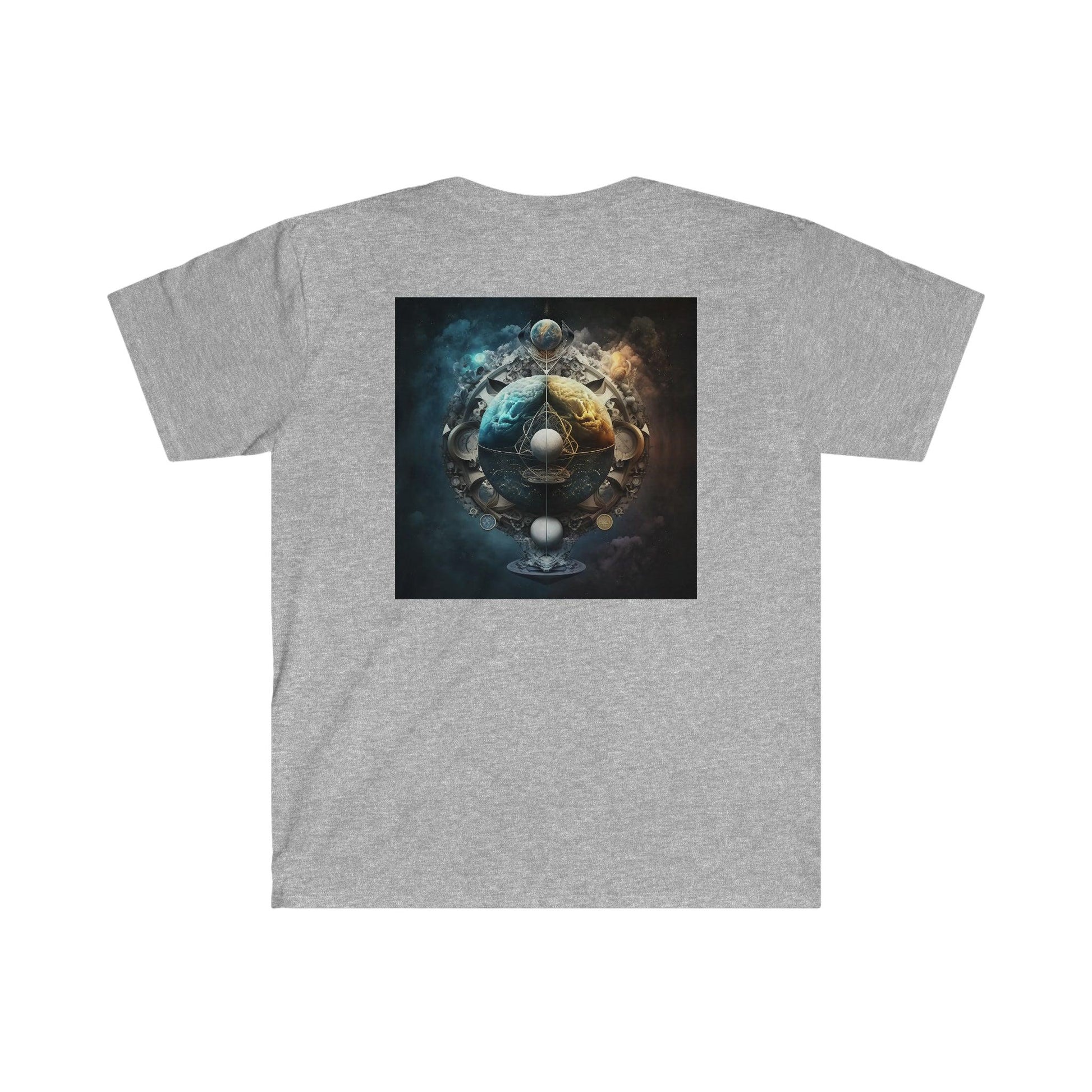 Symmetry of Worlds : Embrace the Perfect Balance of Order and Chaos - Visionary Psychedelic Ai Art Men's and Women's Unisex Soft Style T-Shirt for Festival and Street Wear - Alchemystics.org