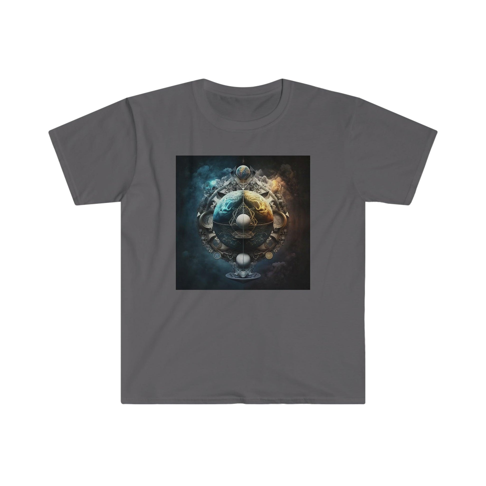 Symmetry of Worlds : Embrace the Perfect Balance of Order and Chaos - Visionary Psychedelic Ai Art Men's and Women's Unisex Soft Style T-Shirt for Festival and Street Wear - Alchemystics.org