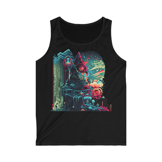 The Alchemystical Dream Illustration Men's and Women's Unisex Softstyle Tank Top for Festival and Street Wear - Alchemystics.org