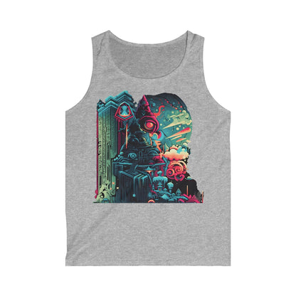 The Alchemystical Dream Illustration Men's and Women's Unisex Softstyle Tank Top for Festival and Street Wear - Alchemystics.org