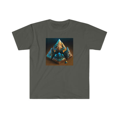 Visionary Ai Art Men's and Women's Unisex Soft Style T-Shirt for Festival and Street Wear Pyramids v3.1 - Alchemystics.org