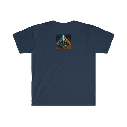 Visionary Ai Art Men's and Women's Unisex Soft Style T-Shirt for Festival and Street Wear Pyramids v3.1 - Alchemystics.org