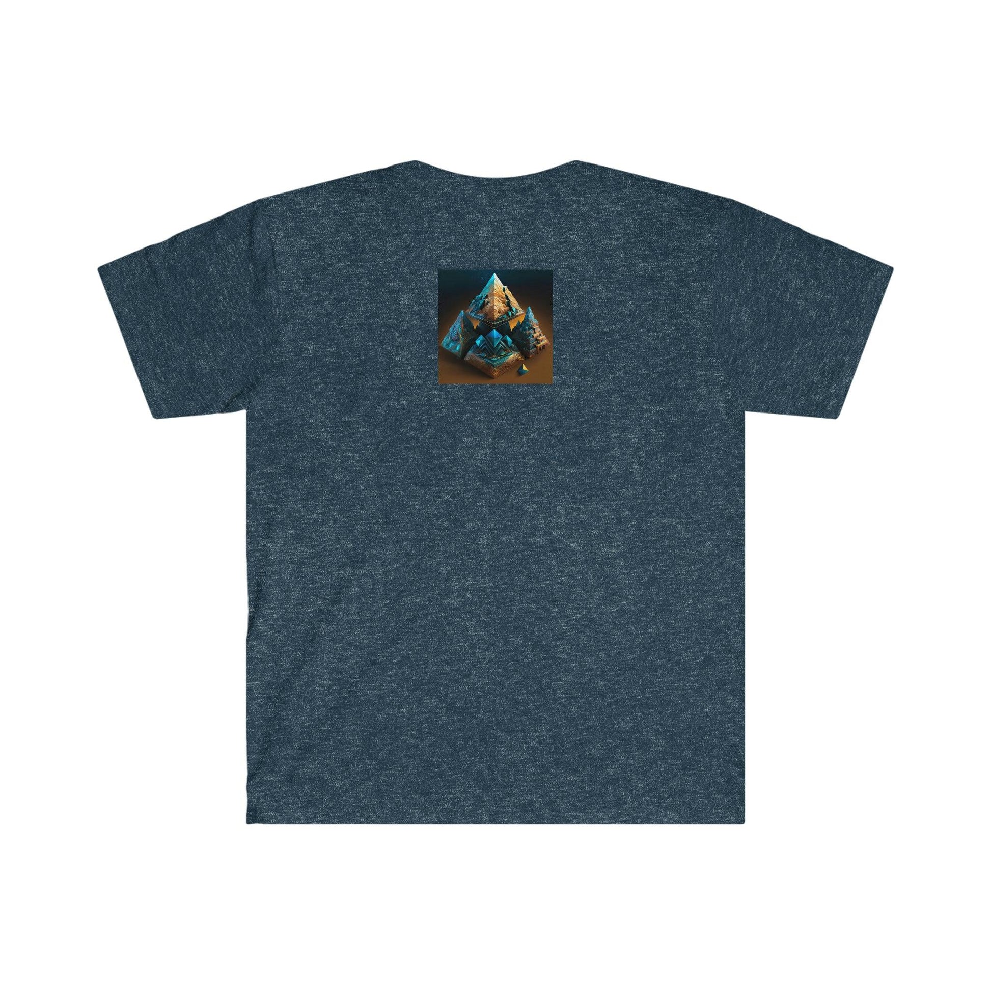 Visionary Ai Art Men's and Women's Unisex Soft Style T-Shirt for Festival and Street Wear Pyramids v3.1 - Alchemystics.org
