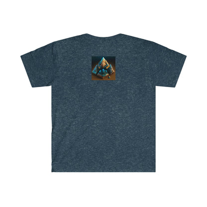 Visionary Ai Art Men's and Women's Unisex Soft Style T-Shirt for Festival and Street Wear Pyramids v3.1 - Alchemystics.org