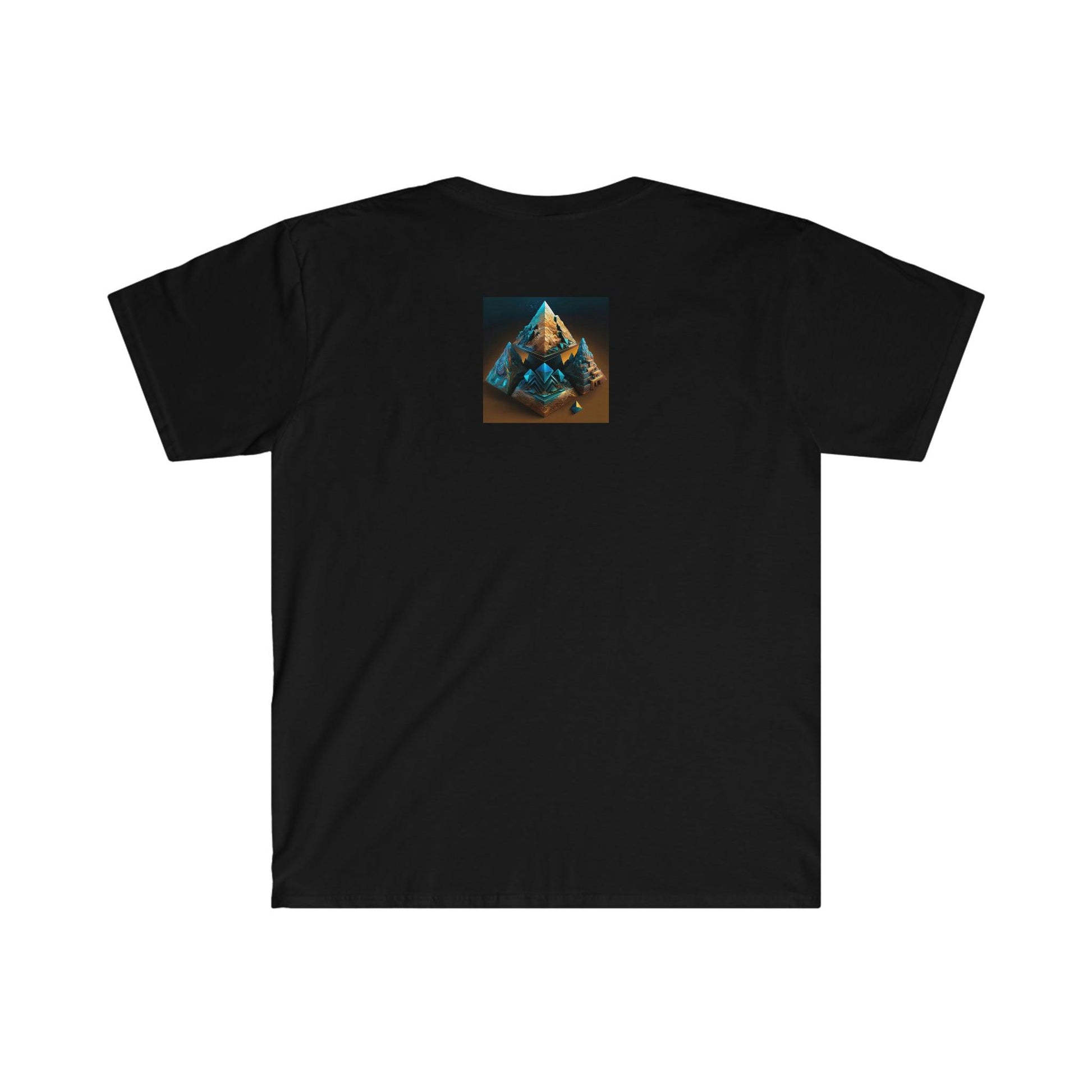 Visionary Psychedelic Ai Art Men's and Women's Unisex Soft Style T-Shirt for Festival and Street Wear Pyramids v3 - Alchemystics.org
