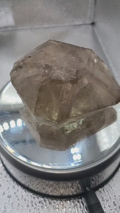 Double Terminated Elestial Smokey Quartz with Rainbows