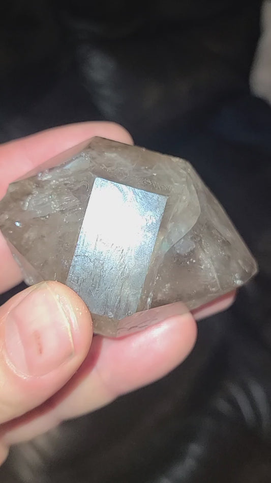 Double Terminated Elestial Smokey Quartz with Rainbows