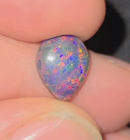 Black Welo Smoked Opal Teardrop Cabochon